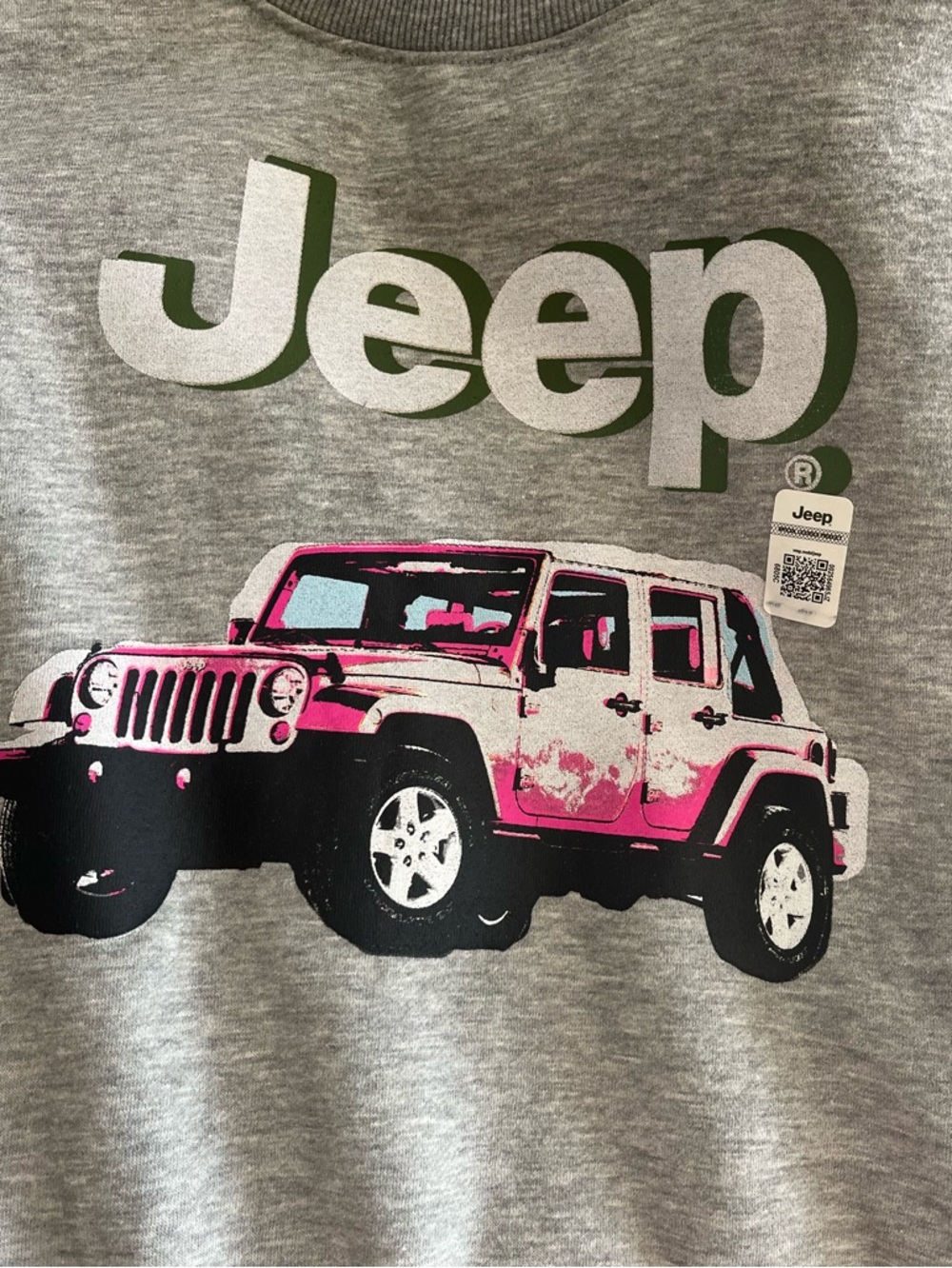 Size Medium Jeep Light Gray Crewneck Sweatshirt - Picture 2 of 3